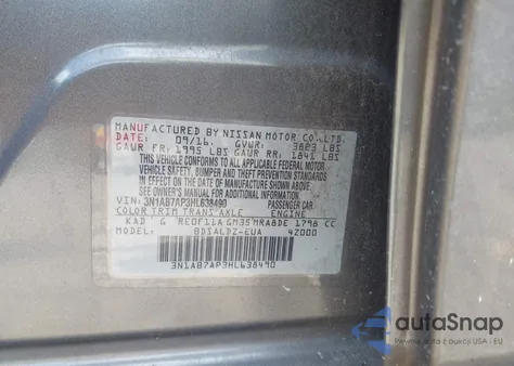 2017 Nissan Sentra Sv из США, поврежденный, VIN 3N1AB7AP3HL638490